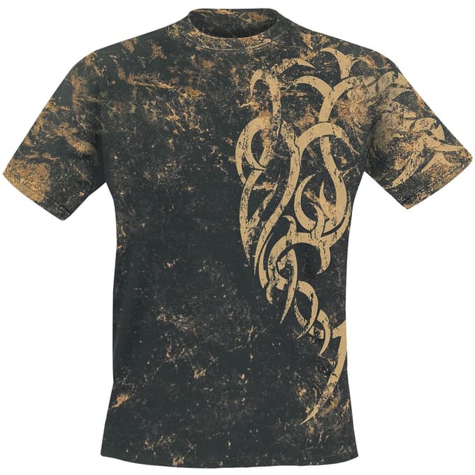Outer Vision T-shirt - Marble Tattoo - S tot 3XL - voor Mannen - zwart