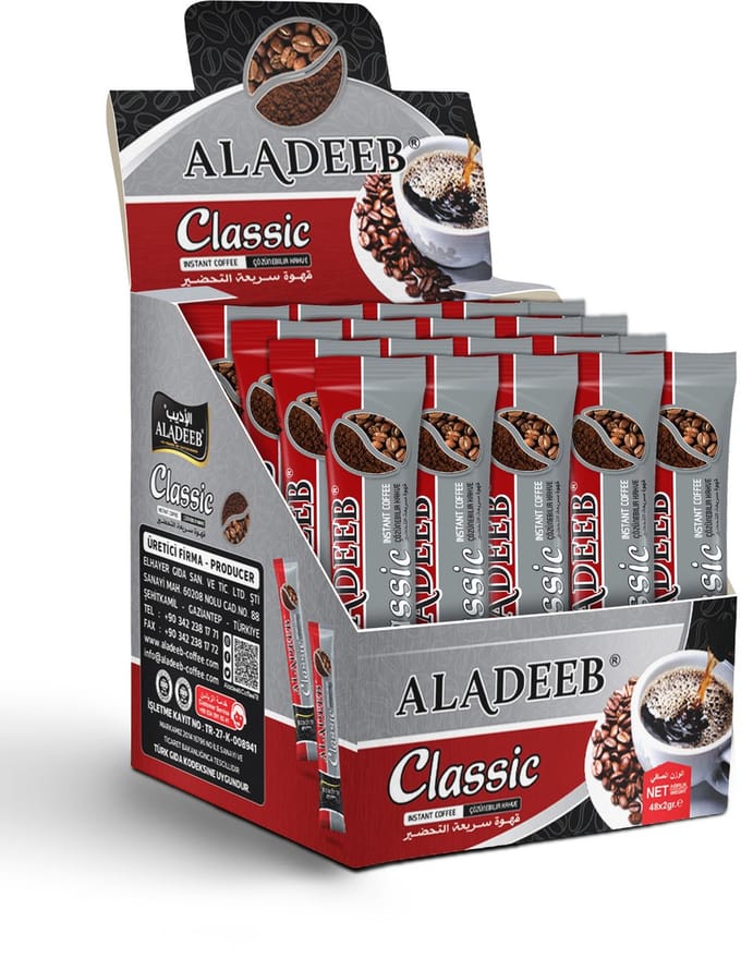 Aladeeb Premium - Classic Instant Coffee Voordeelverpakking - 48 x 2 gr (96 gr)