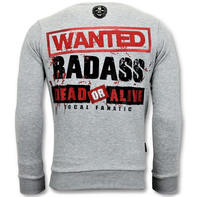 Exclusieve Heren Trui - Bloody Chucky Angry Print - Grijs