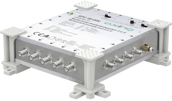 Axing SPU05809N Satelliet multiswitch Ingangen (satelliet): 5 (4 satelliet / 1 terrestrisch) Aantal gebruikers: 8
