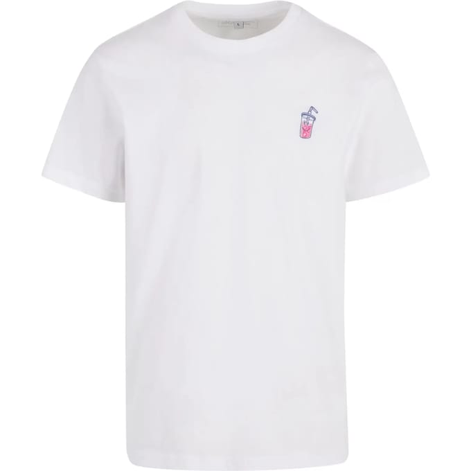 Mister Tee - Good Vibes Drink EMB Heren Tshirt - S - Wit