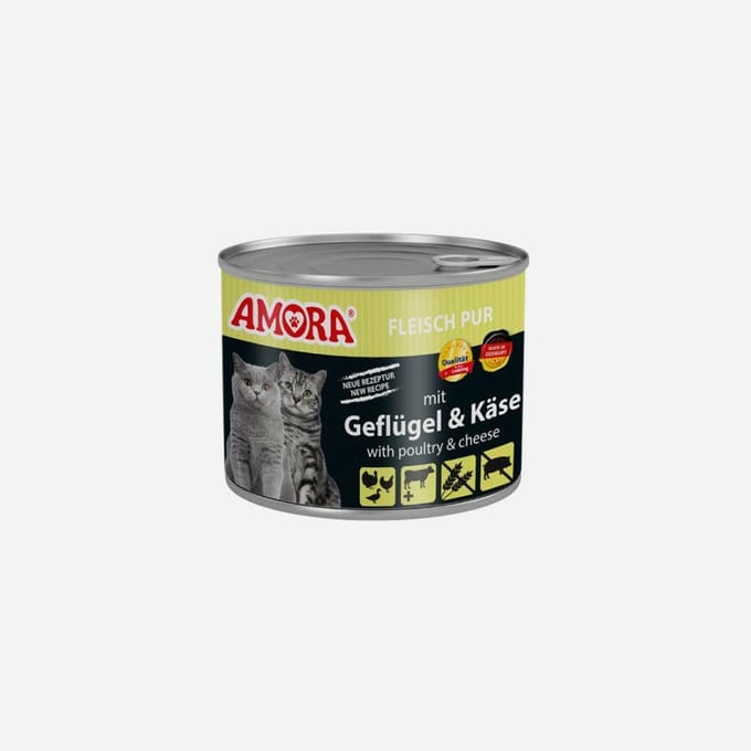 AMORA Kattenvoer 6x200g - Gevogelte & Kaas