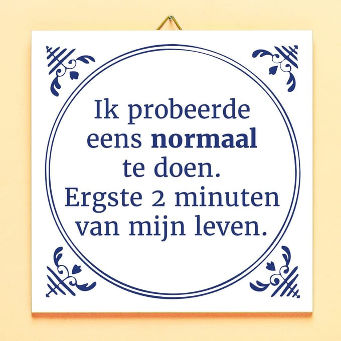 Tegeltje Ik probeerde eens normaal te doen van Ditverzinjeniet