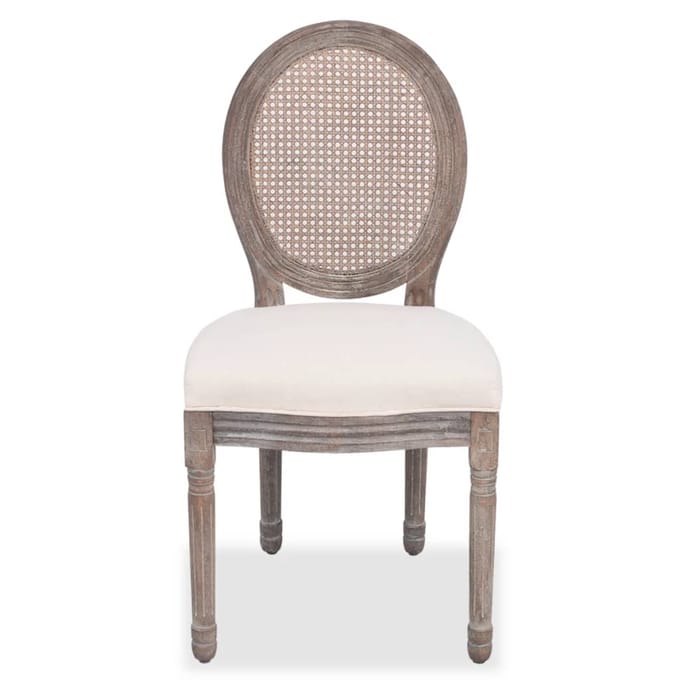 vidaXL - Eetkamerstoelen - 2 - st - stof - crèmekleurig