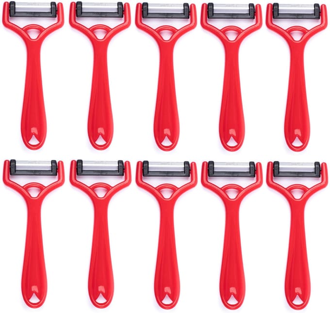 Solingen Dunschiller Uno Y-Model – Kunststof – Mes 4,2 cm – Rood – 10 stuks