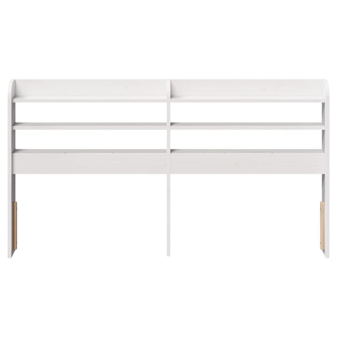 vidaXL - Hoofdbord - met - schappen - 160 - cm - massief - grenenhout - wit
