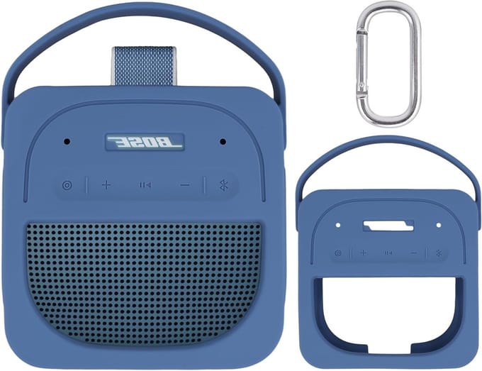 Draagbare siliconen beschermhoes voor Bluetooth speaker, waterdicht en schokbestendig, blauw