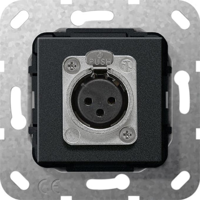 Gira D-Series XLR Socket Basis Element Zwart Mat - 566710
