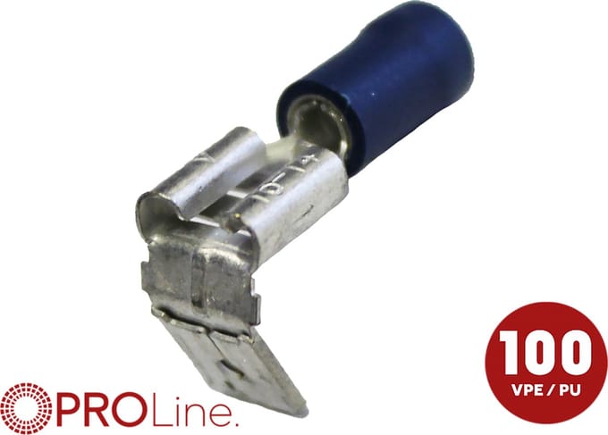 Kabelschoen 6.3x0.8 piggy back blauw (100stuks) ACV PROLine