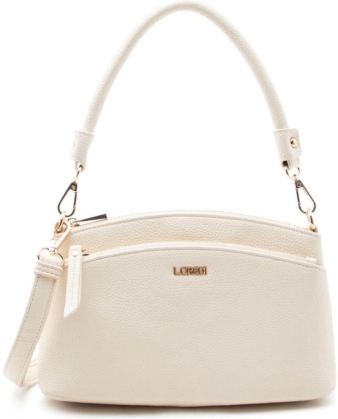 L.CREDI Sibona Schoudertas 25 cm - Dames - creme