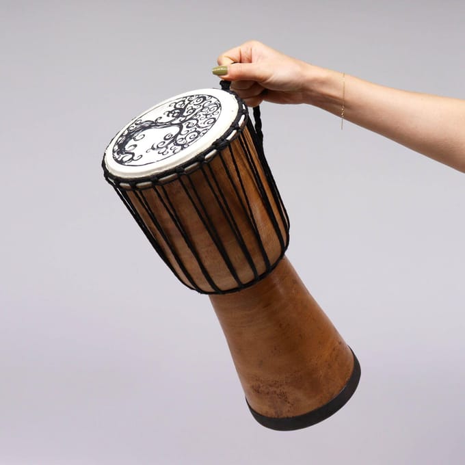 Handgemaakte Djembé-Trommel - Met Brede Bovenkant - 40x18cm