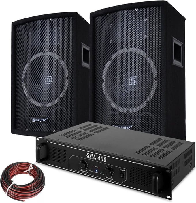 DJ Luidspreker en Versterker combinatie 400W