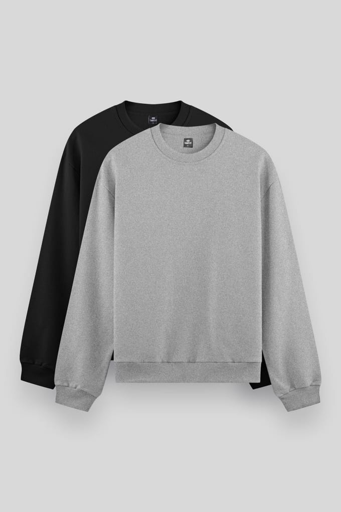 Heren Effen Rundhals Sweatshirt