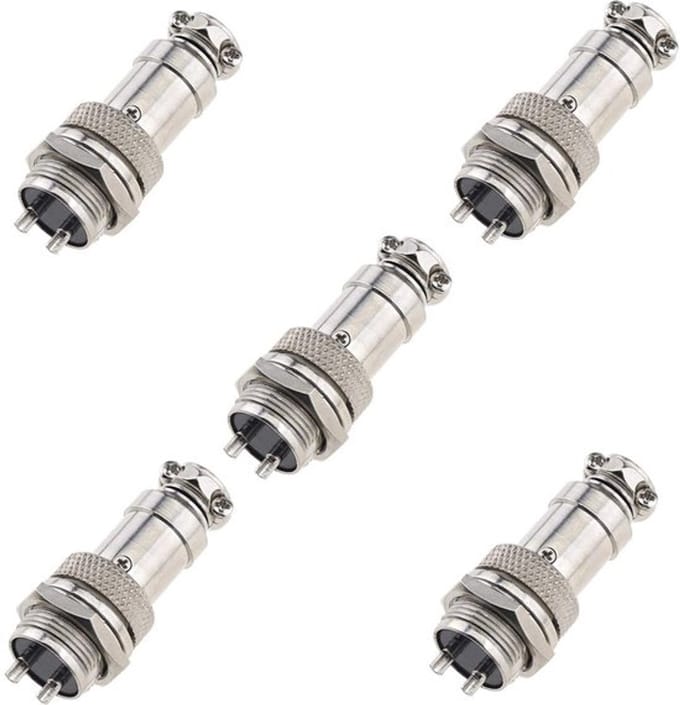 Allecto - Gx16 Aviation Plug - 2-polig - Metalen connector set - 5