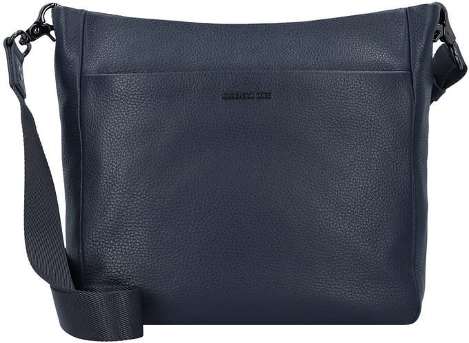 MANDARINA DUCK Leren Schoudertas Mellow Leather Crossover Bag Dress Blue Donkerblauw
