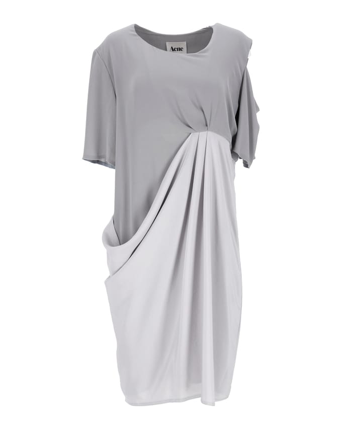 Acne Studios asymmetrische gedrapeerde jurk in grijs polyester