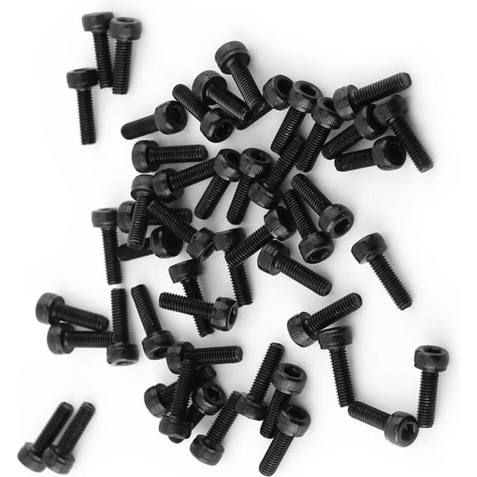 M3 Zwarte Zeskantkop Schroefbout Set (M3*12mm,Volledig Geschroefd,50 stuks)