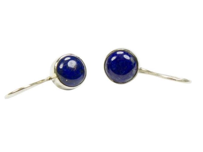 Zilveren oorbellen met sluiting Lapis Lazuli 925 zilver