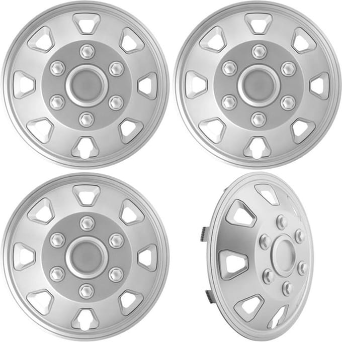 EXTRA BOLLE Wieldoppen ITAH 16-inch zilver. Set a 4 stuks