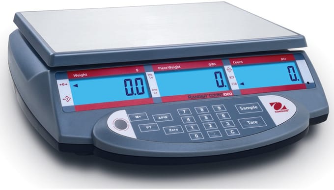 OHAUS Ranger Count 1000 Serie - Industriele Weegschaal - Weegcapaciteit 15Kg - LCD Display - ABS Behuizing