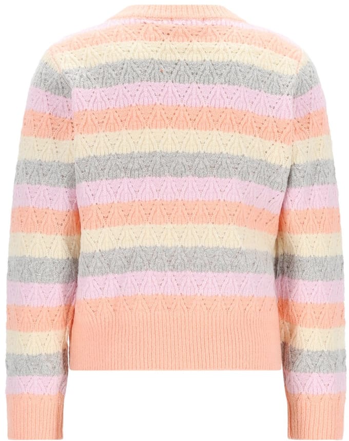 NONO - Kiddo Striped Knitted Sweater - Light Peach - Maat 104