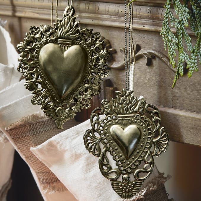 LOBERON Decoratief ornament set van 2 Medes messing