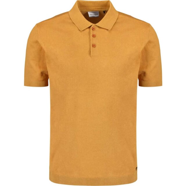 No Excess Pullover short sleeve polo button s yellow