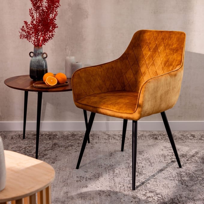HOMLA - Chair - SATORI - Mustard - 58x62x79cm