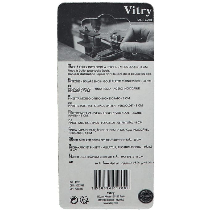 Vitry Prestige Epileerpincet Recht Inox 4012 1 Pincet