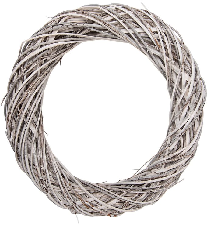 Clayre & Eef Krans Ø 50x9 cm Wit Rotan