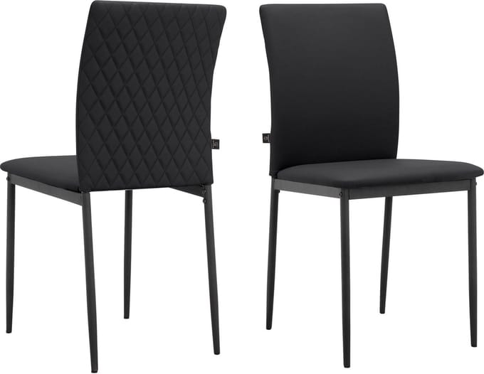 Pavia-Eetkamerstoel - Zwart - Set van 2