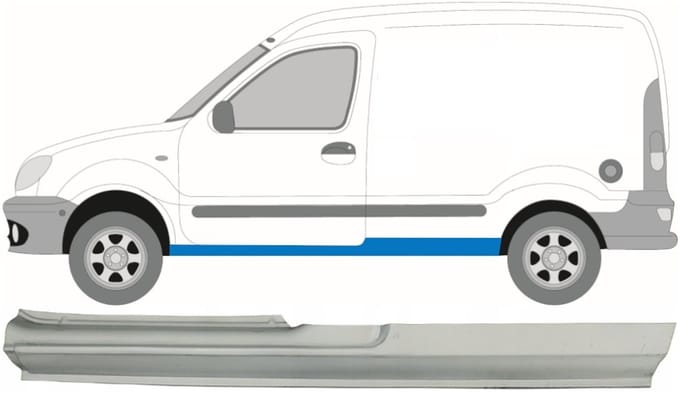 Volledige dorpel voor Renault Kangoo 1997-2008 / Links