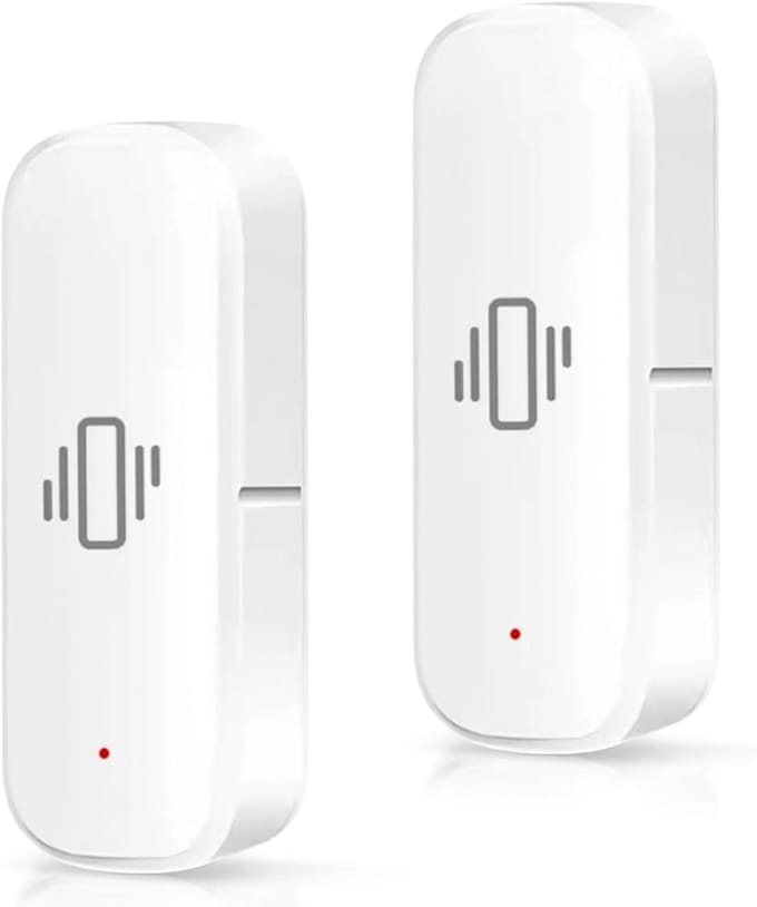 Trillingssensor Set - Glasbreuk Detector - Huis Beveiliging - Realtime Meldingen - 7 x 2.4 x 2 cm - Wit