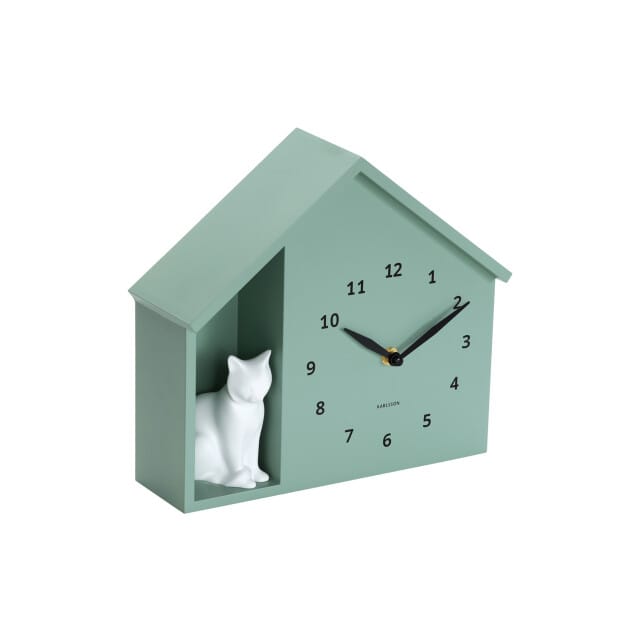 Karlsson - Wandklok Siting Cat - Grijsjade- Ø24,9cm