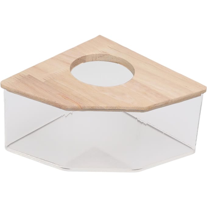 Hamster Badbox Rechte Hoek Ventilator Acryl Veilig Hamster Zand Badkamer voor Klein Huisdier Hamster white