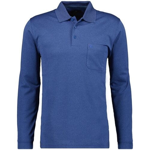 Ragman Polo Softknit Easy Care Mini Jacquard Design Royal Blue / male