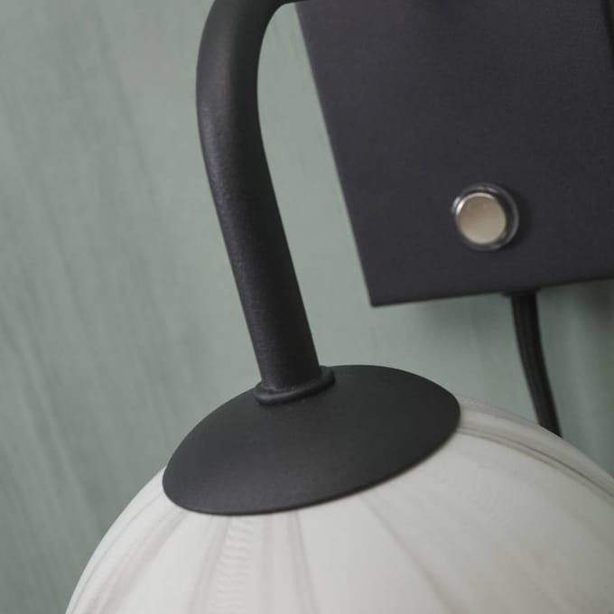 it's about RoMi Wandlamp Carrara - Zwart/Wit - 12x18x21cm - Binnen Modern,Luxe