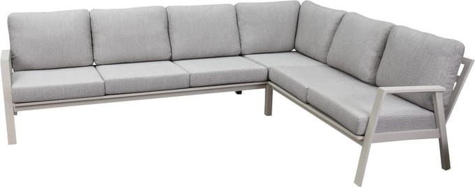 Barolo hoek loungeset 3 delig aluminium latte zand