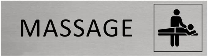 CombiCraft Aluminium Deurbordje "Massageraum " 165x45mm met tape