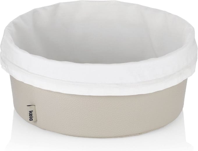 Broodmand, 2-Delig, Kunstleer, Beige, Ø 28 cm - Kela | Grana