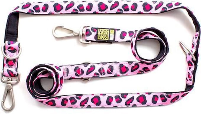 Max & Molly Hondenriem Multi Leopard Pink XS