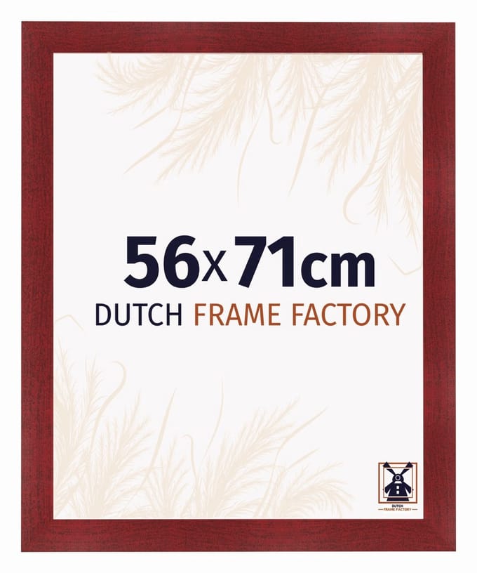 Fotolijst 56x71 cm - MDF - Wijnrood Geveegd - Praag