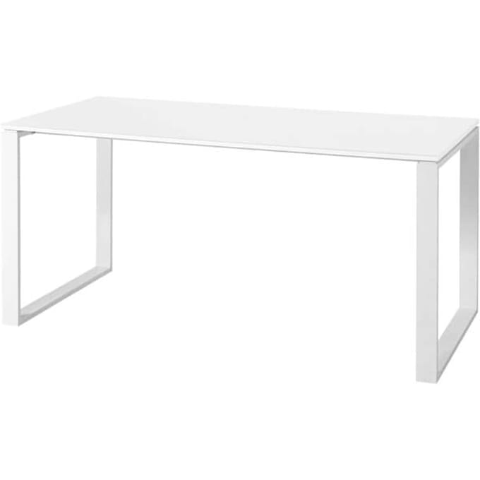 Bureautafel MONTERIA, rechthoek, slede onderstel, B 1600 x D 800 mm, wit