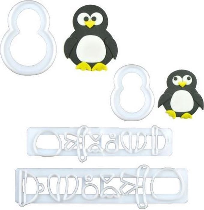 FMM Mummy & Baby Penguin Cutter Set/4 - Pinguïn set