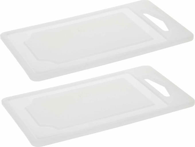 Excellent Houseware snijplank - 2x - wit - kunststof - 25 x 15 cm
