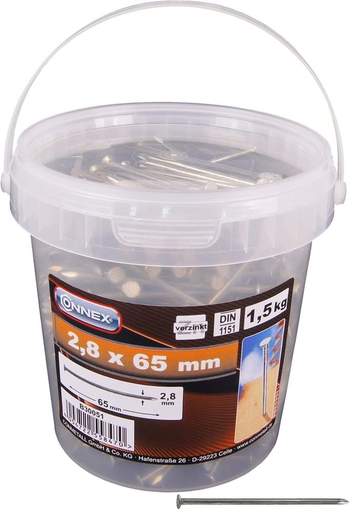 Stalen spijkers 80 mm per emmer van 1,5 kg voor diverse bevestigingen