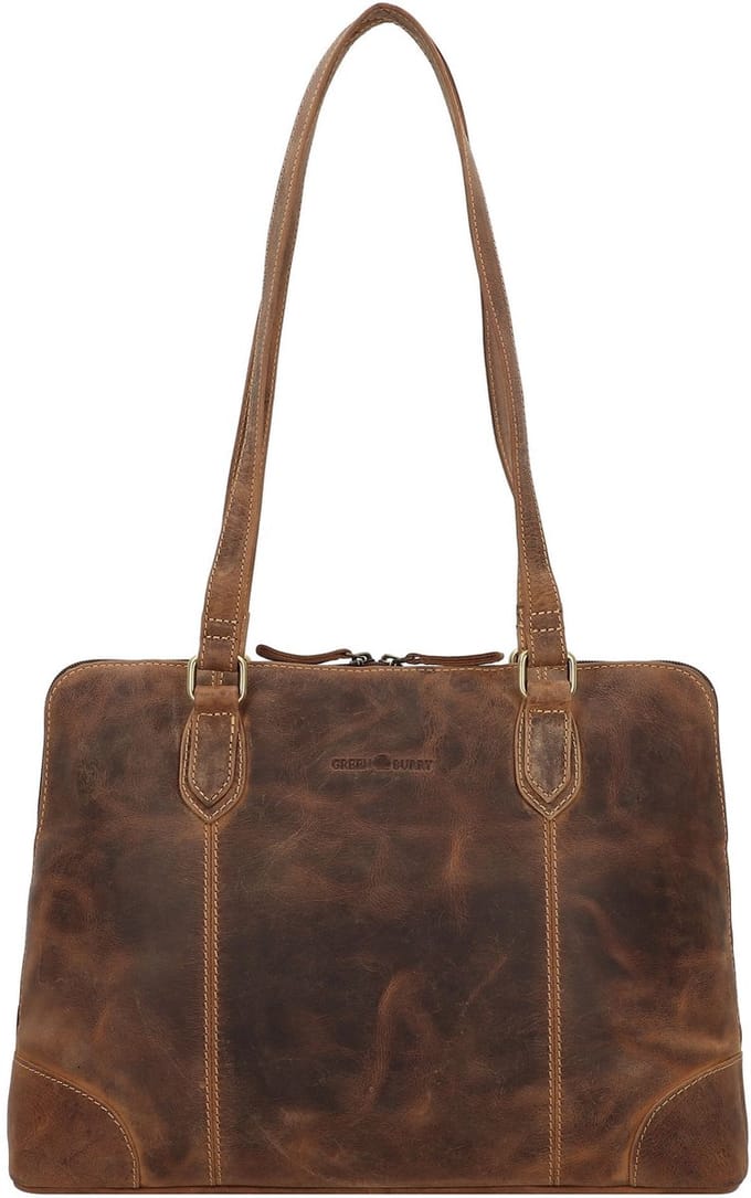GREENBURRY schoudertas met laptopvak Vintage Shoulder Bag Brown bruine