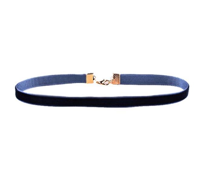 Jomide Choker - Blauw - Retro - Fluweel
