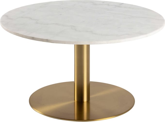 Giga Living Salontafel Menno - Wit Marmer/Goud - Ø80x45cm