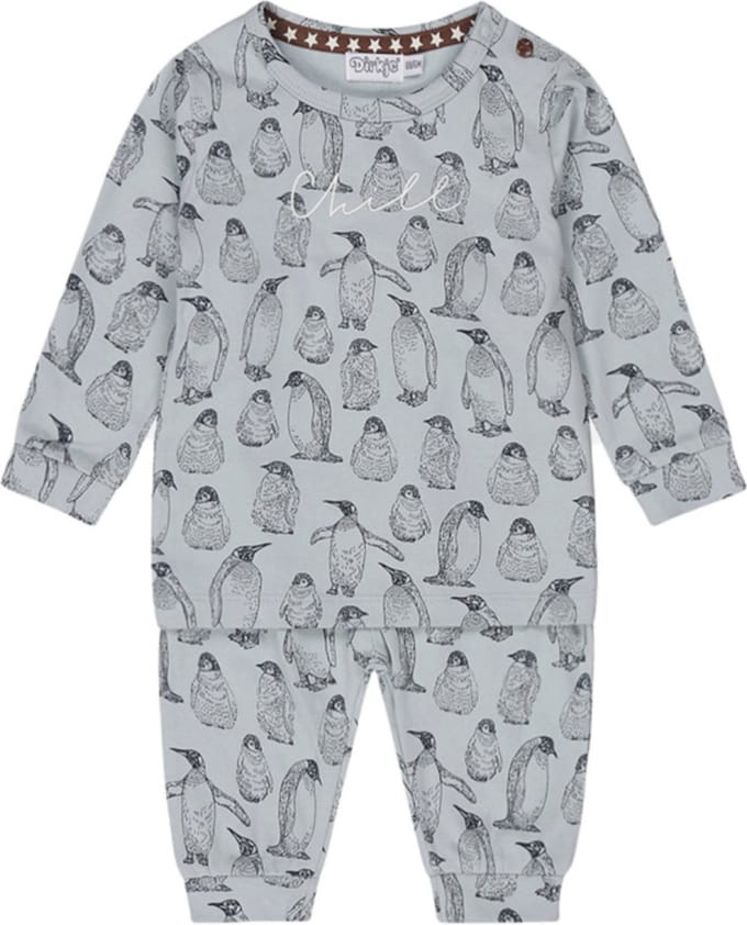 Dirkje - Pyjama - Lichtblauw - Pinguins - Maat 134/140